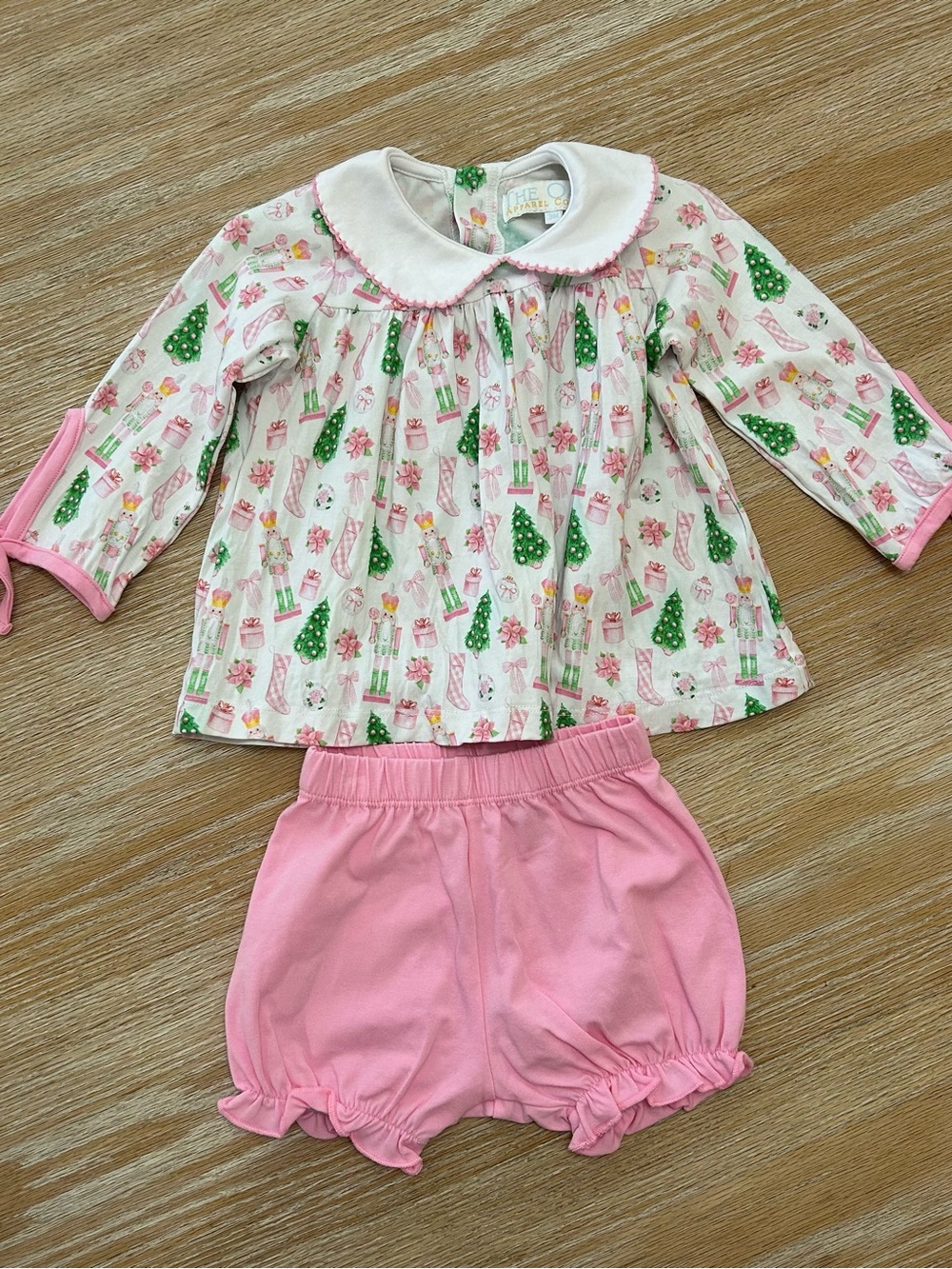 Pink & White nutcracker print preppy set by The Oaks Apparel
